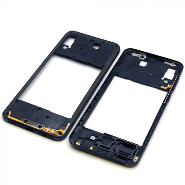 Middle Frame With Side Buttons For Samsung Galaxy A20 A205 Black With Antennas