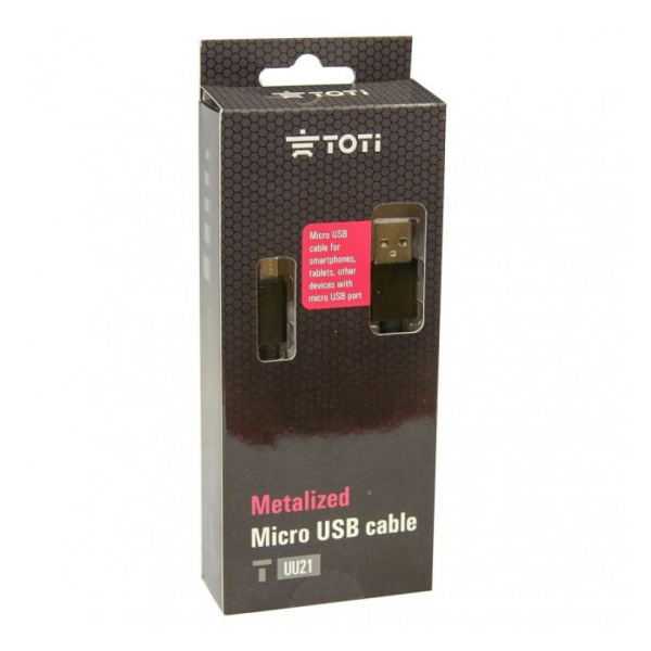 TOTI Metalized Micro USB Cable 1m Black UU21