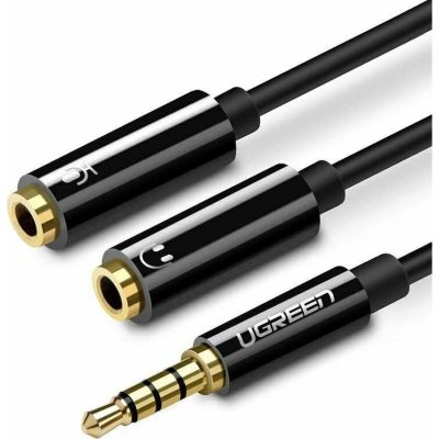 Ugreen Audio Cable Splitter 3.5mm male – 2x 3.5mm female Black 0.2m 30620