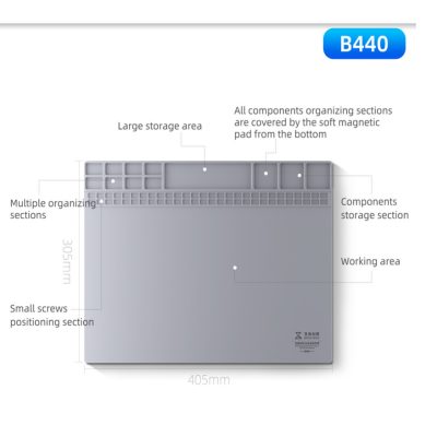 QianLi Mega Idea B440 Heat Resistant Silicone Pad 305mm X 405mm Grey