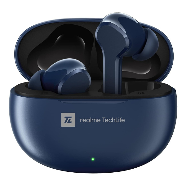 Realme Buds T100 Bluetooth Handsfree Ακουστικά Με Αντοχή Στον Ιδρώτα Kαι Θήκη Φόρτισης Μπλε