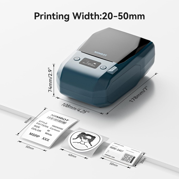Niimbot B3S Bluetooth Portable Label Printer Grey Thermal Label Thermal Label Maker--2022 Upgrade 3inch handheld busines